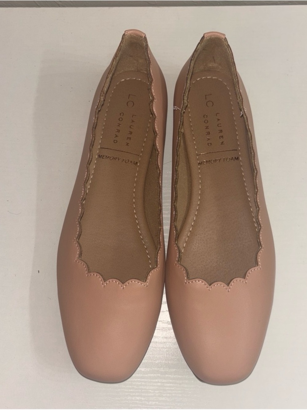 LC Lauren Conrad Blush Scalloped Ballet Flats